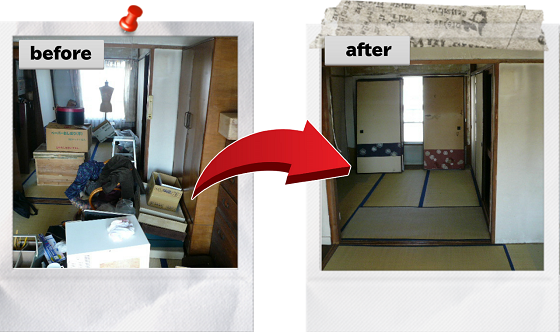 物置きの整理　ビフォーアフター