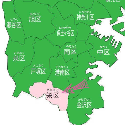 横浜市栄区マップ