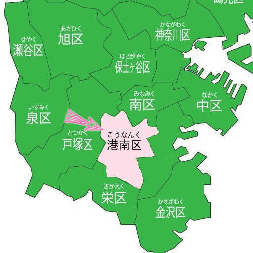 横浜市港南区マップ